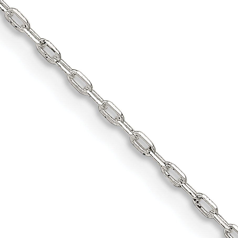 Sterling Silver 1mm Diamond-cut Long Link Cable Chain (QPE68-16)
