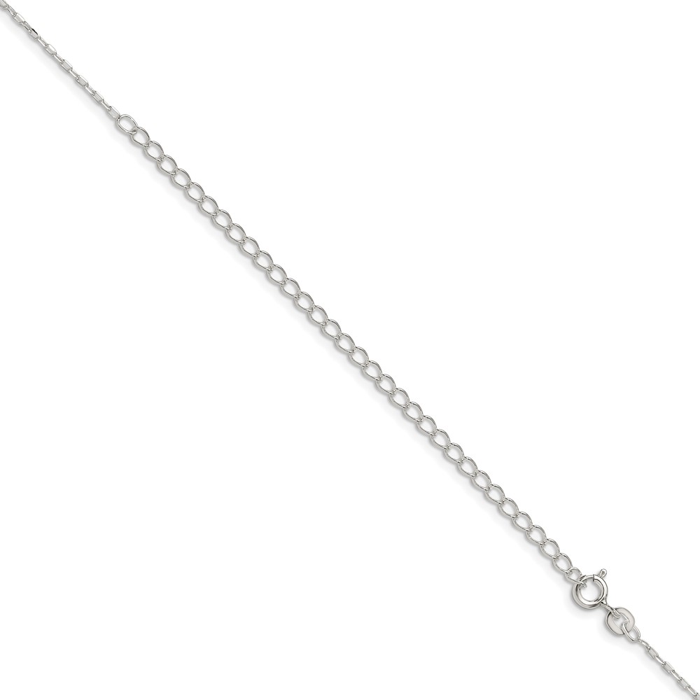 Sterling Silver 1mm Diamond-cut Long Link Cable Chain w/4in ext. (QPE68E-22)