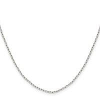 Sterling Silver 1.65mm Diamond-cut Long Link Cable Chain view 2