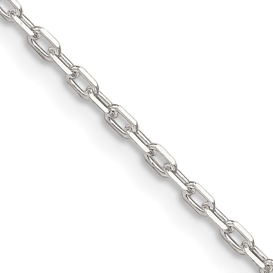 Sterling Silver 1.65mm Diamond-cut Long Link Cable Chain (QPE69-16)