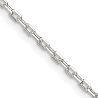 Sterling Silver 1.65mm Diamond-cut Long Link Cable Chain view 1
