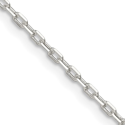 Sterling Silver 1.65mm Diamond-cut Long Link Cable Chain