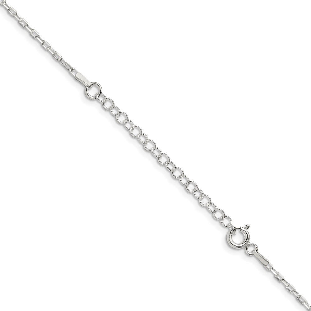 Sterling Silver 1.65mm Diamond-cut Long Link Cable Chain w/2in ext. (QPE69E-18)