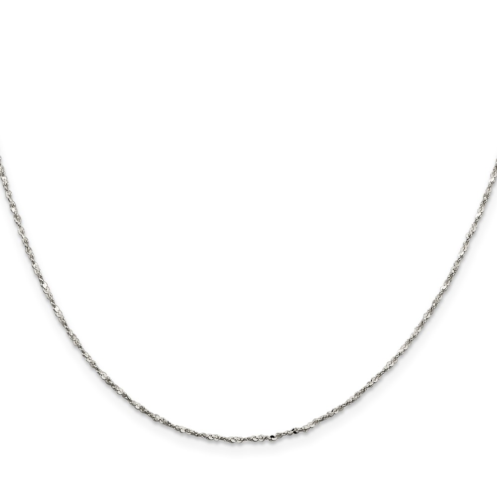 Sterling Silver 1.2mm Twisted Serpentine Chain (QPE70-22)