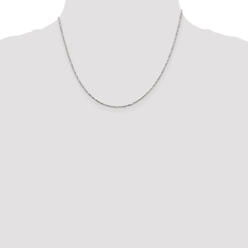 Sterling Silver 1.2mm Twisted Serpentine Chain (QPE70-18)