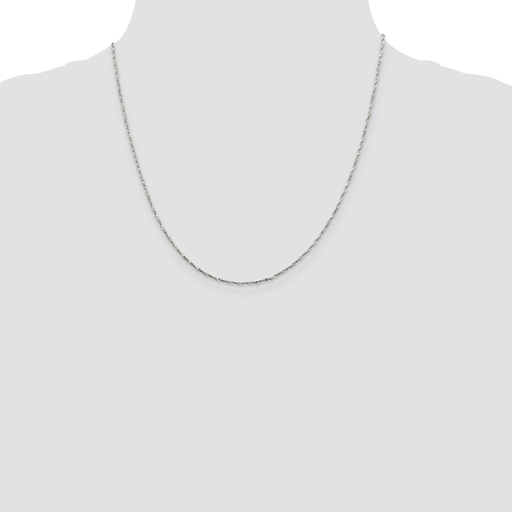 Sterling Silver 1.2mm Twisted Serpentine Chain (QPE70-20)