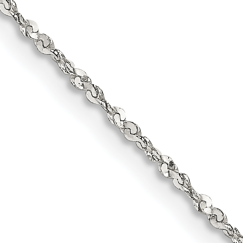Sterling Silver 1.2mm Twisted Serpentine Chain (QPE70-22)