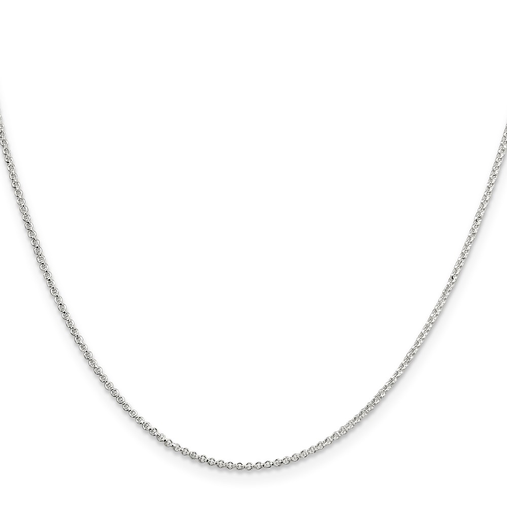 Sterling Silver 1.4mm Diamond-cut Rolo Chain (QPE71-22)