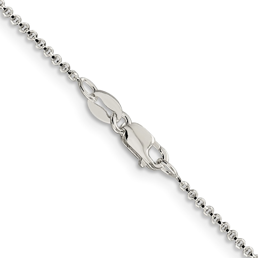 Sterling Silver 1.4mm Diamond-cut Rolo Chain (QPE71-22)