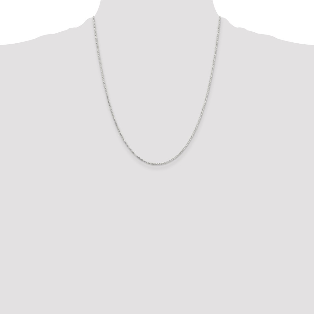 Sterling Silver 1.4mm Diamond-cut Rolo Chain (QPE71-22)