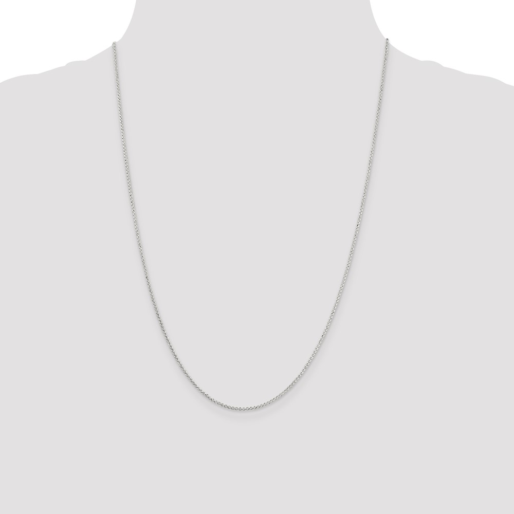 Sterling Silver 1.4mm Diamond-cut Rolo Chain (QPE71-24)
