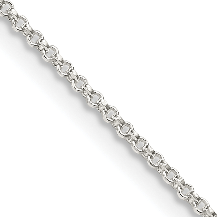 Sterling Silver 1.4mm Diamond-cut Rolo Chain (QPE71-14)