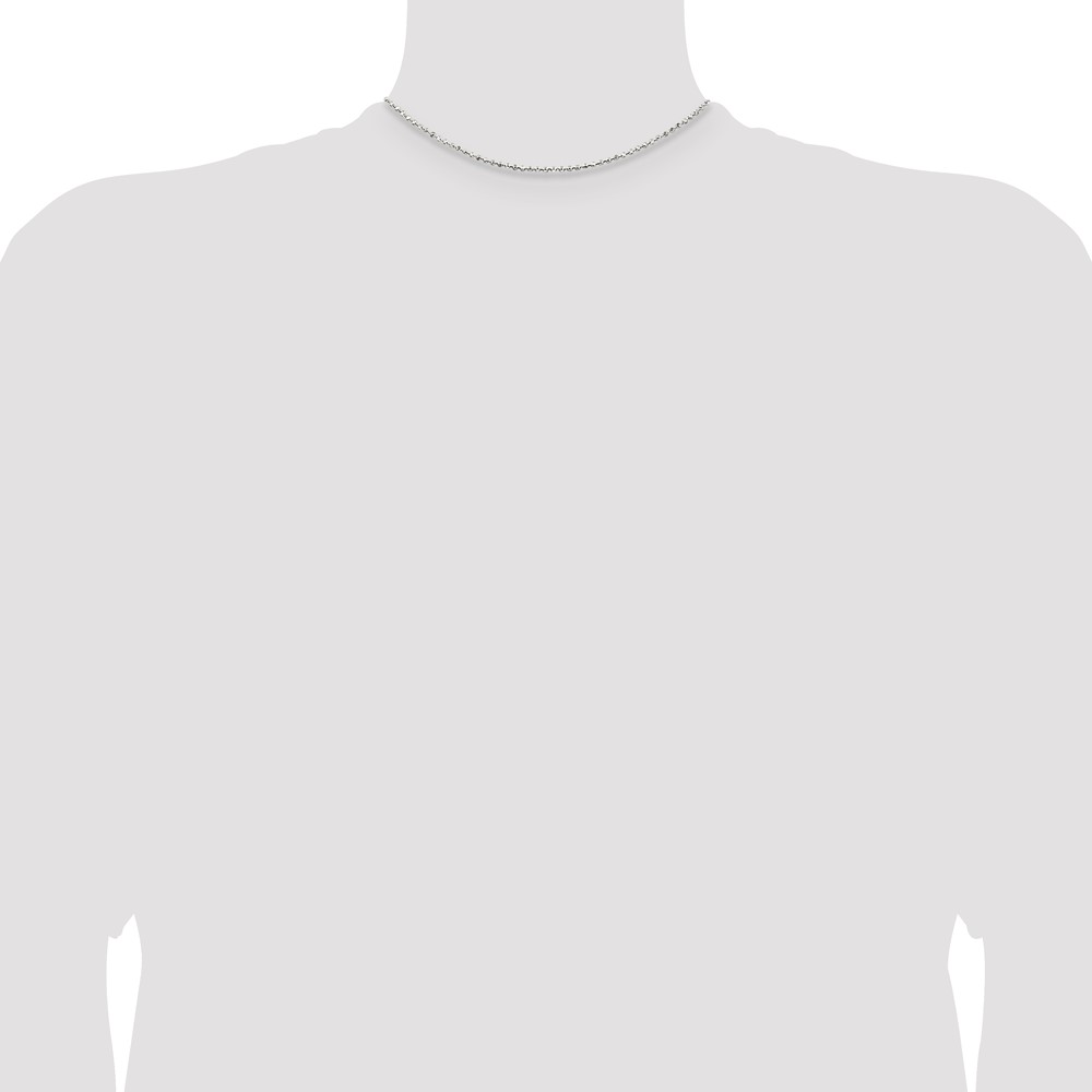 Sterling Silver 1.05mm Square Fancy Beaded Chain (QPE73-14)