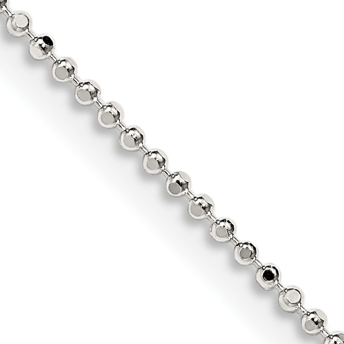 Sterling Silver 1.05mm Square Fancy Beaded Chain (QPE73-20)
