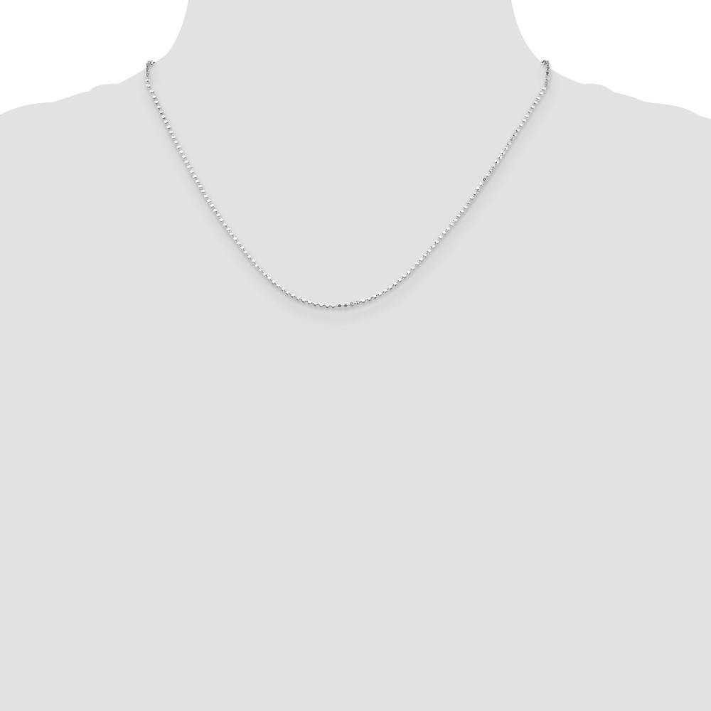 Sterling Silver 1.15mm Square Fancy Beaded Chain (QPE74-18)