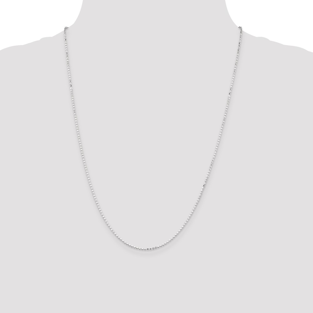 Sterling Silver 1.15mm Square Fancy Beaded Chain (QPE74-24)