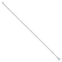 Sterling Silver 1.15mm Square Fancy Beaded Chain Anklet view 2