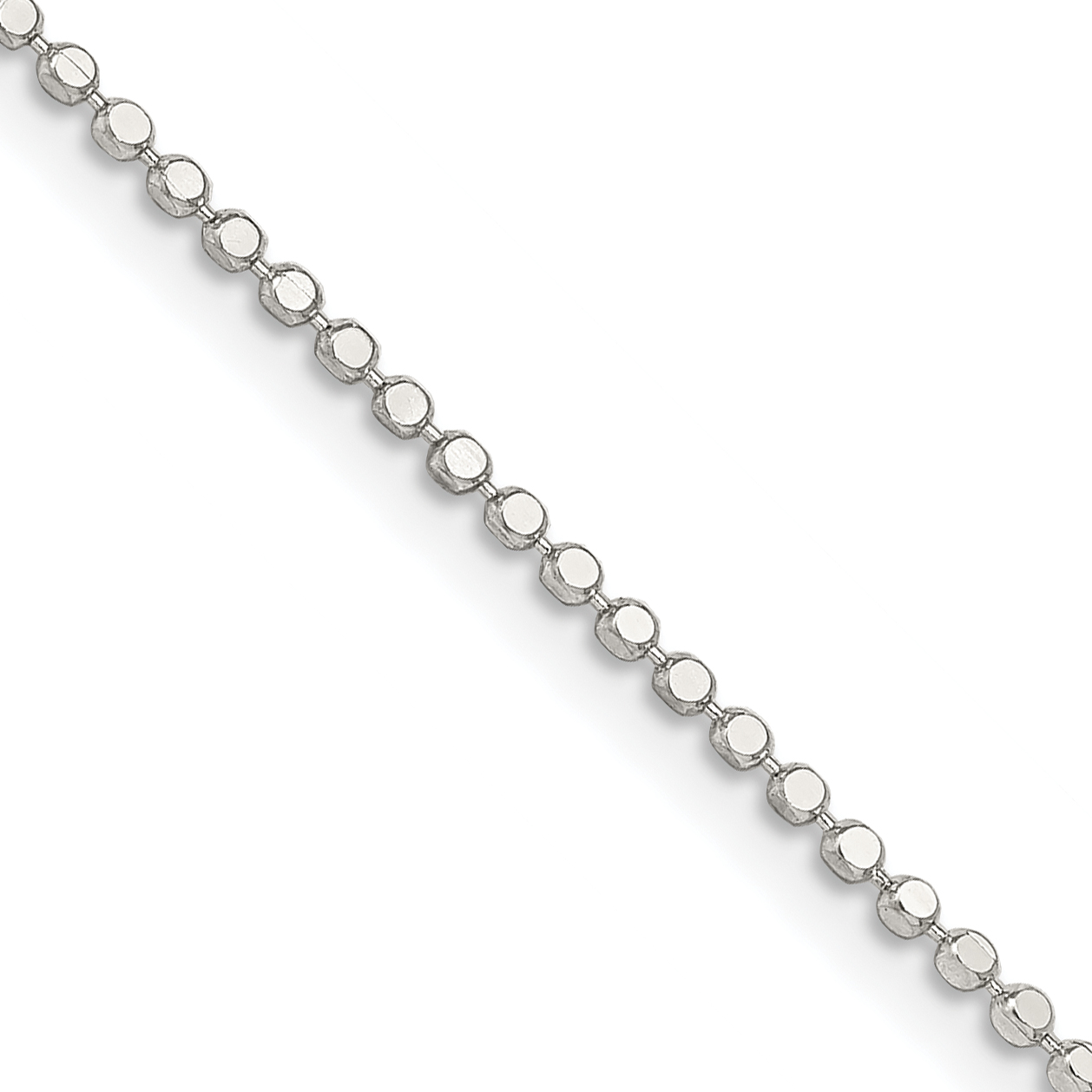 Sterling Silver 1.15mm Square Fancy Beaded Chain (QPE74-14)
