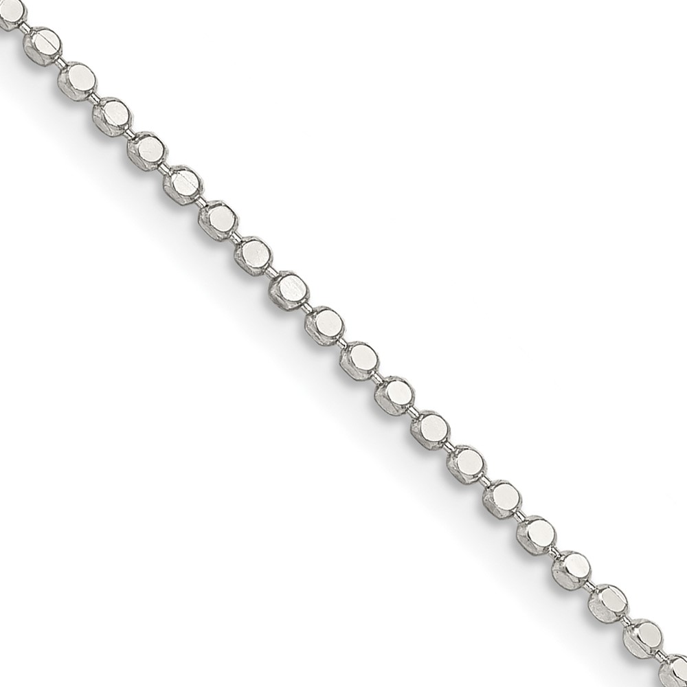 Sterling Silver 1.15mm Square Fancy Beaded Chain (QPE74-14)