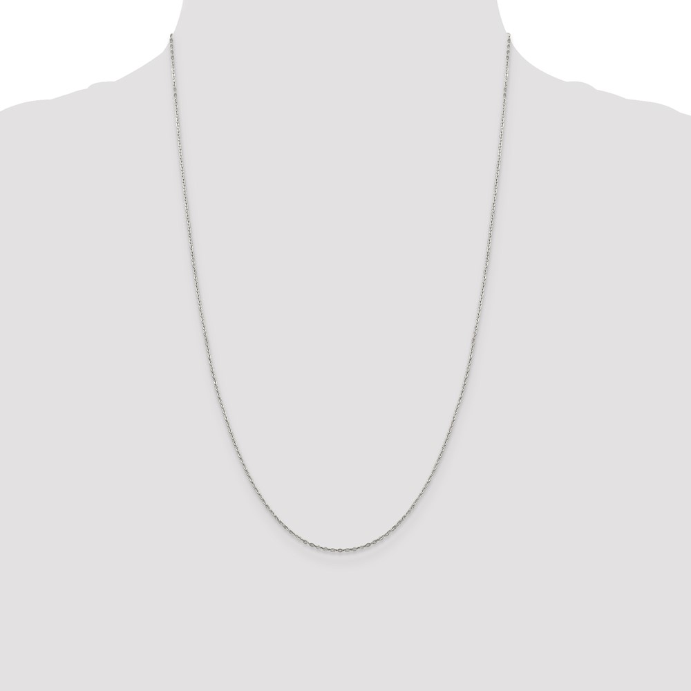 Sterling Silver .5mm Flat Link Cable Chain (QPE75-24)