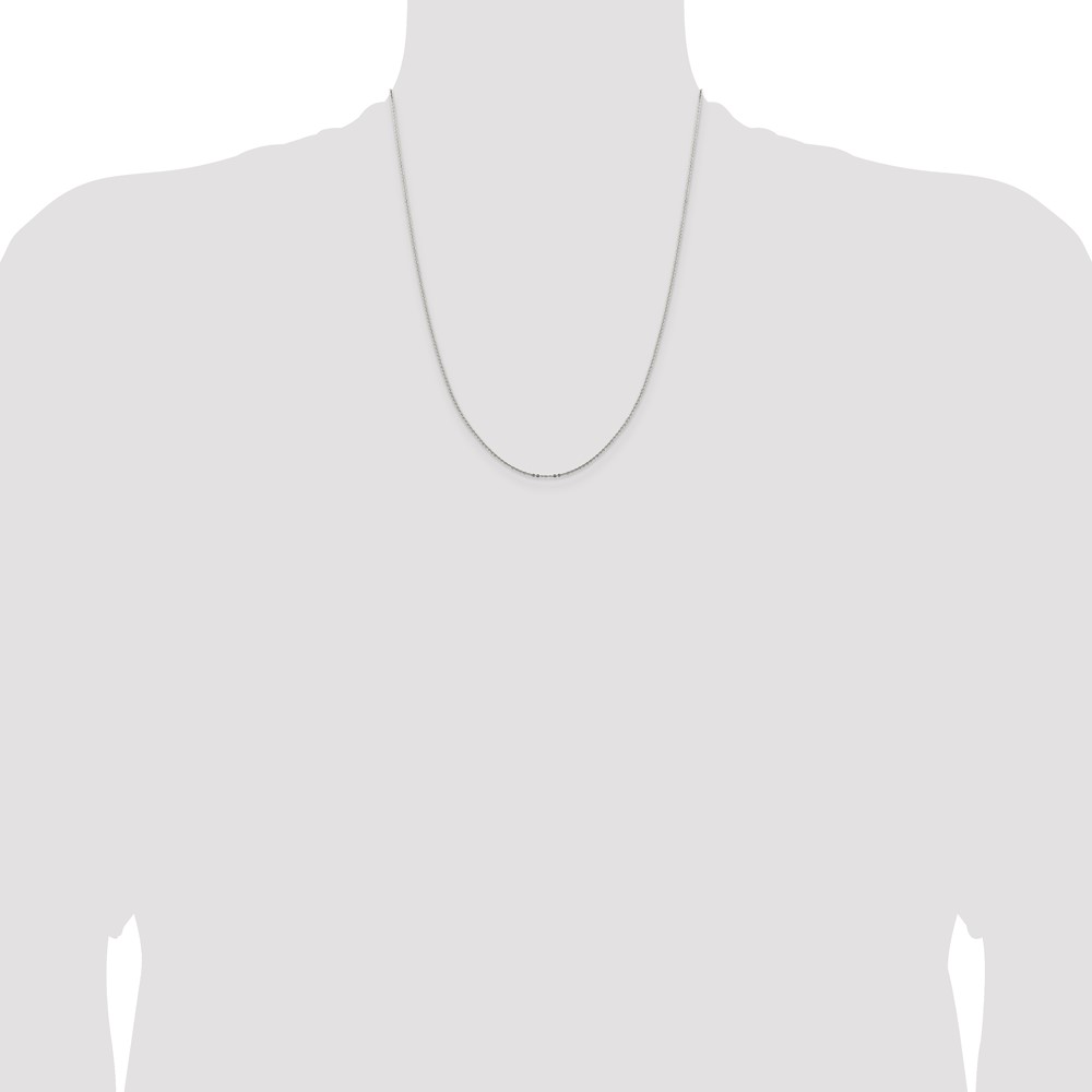 Sterling Silver .9mm Flat Link Cable Chain w/4in ext. (QPE76E-22)