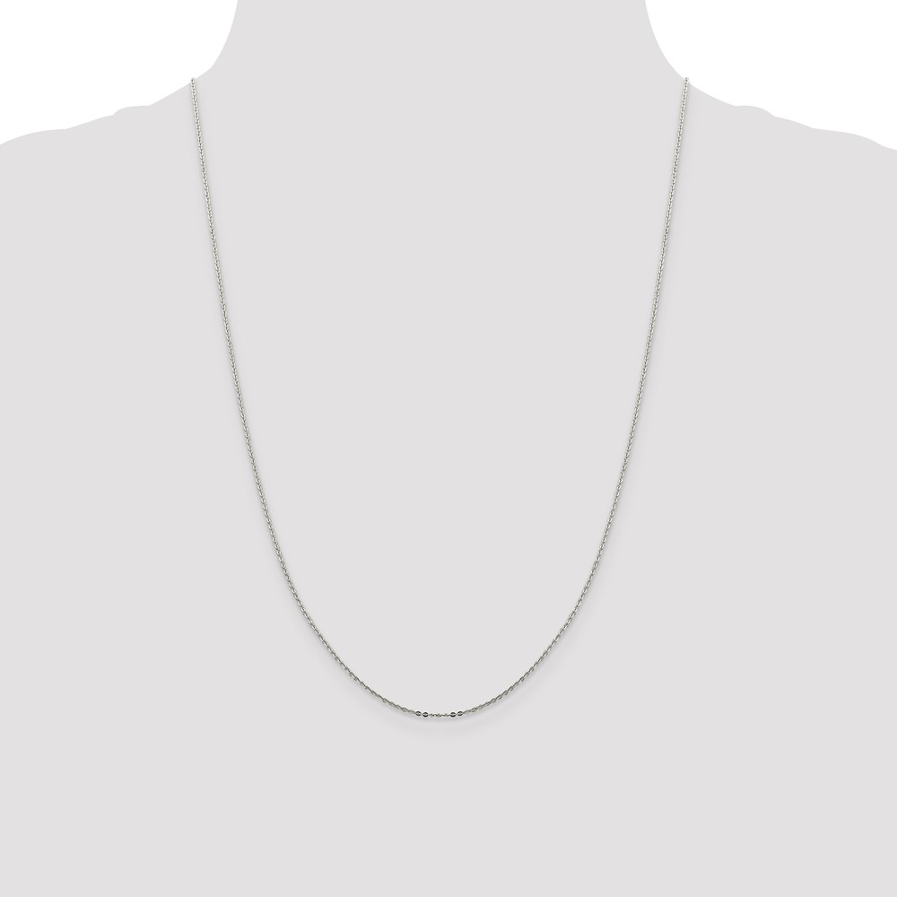 Sterling Silver .9mm Flat Link Cable Chain (QPE76-24)