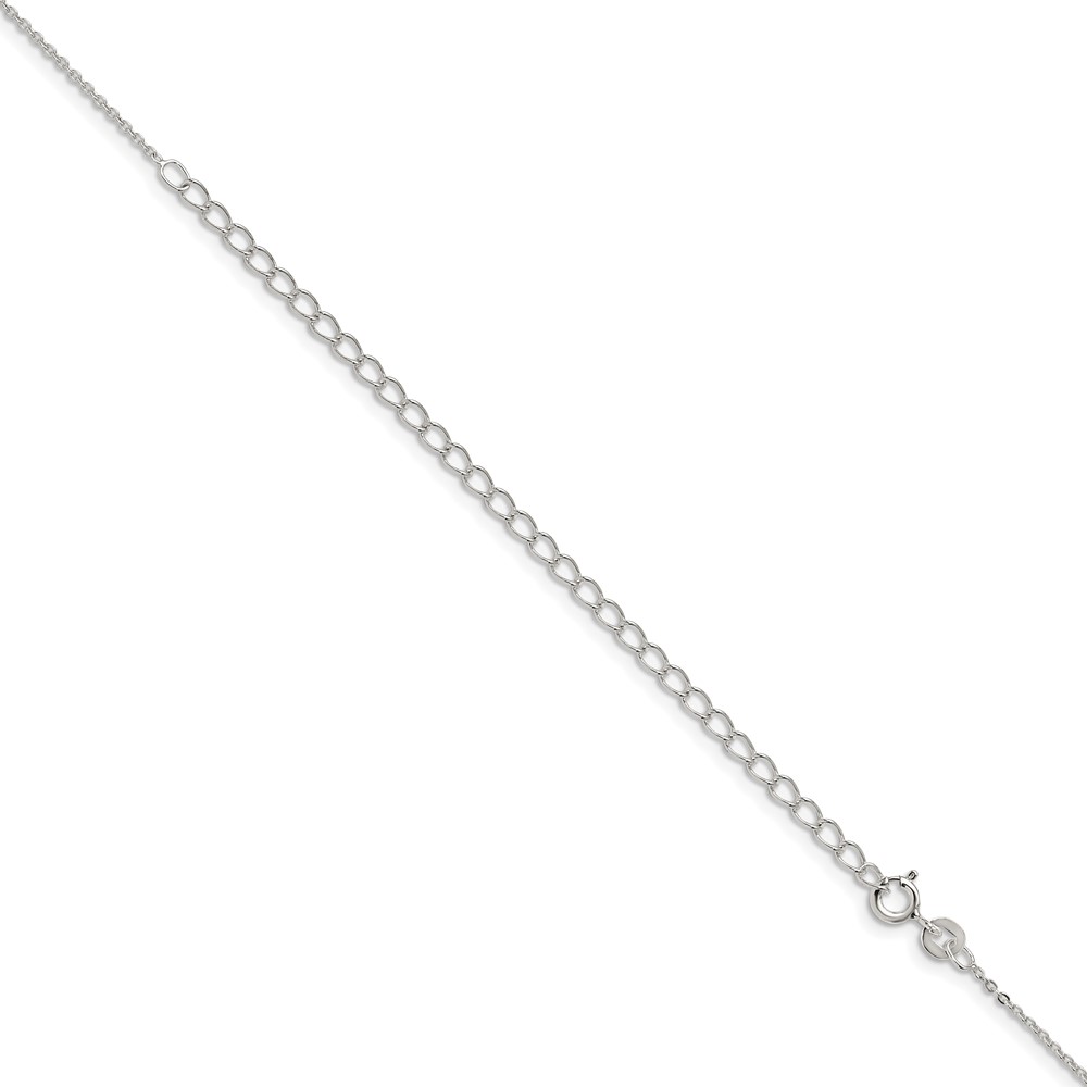 Sterling Silver .9mm Flat Link Cable Chain w/4in ext. (QPE76E-22)