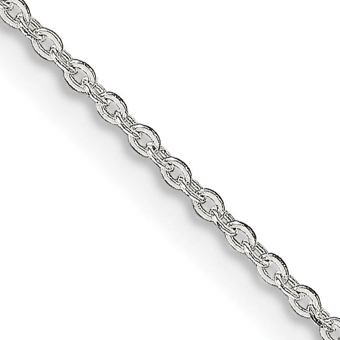 Sterling Silver 1mm Flat Link Cable Chain (QPE77-16)