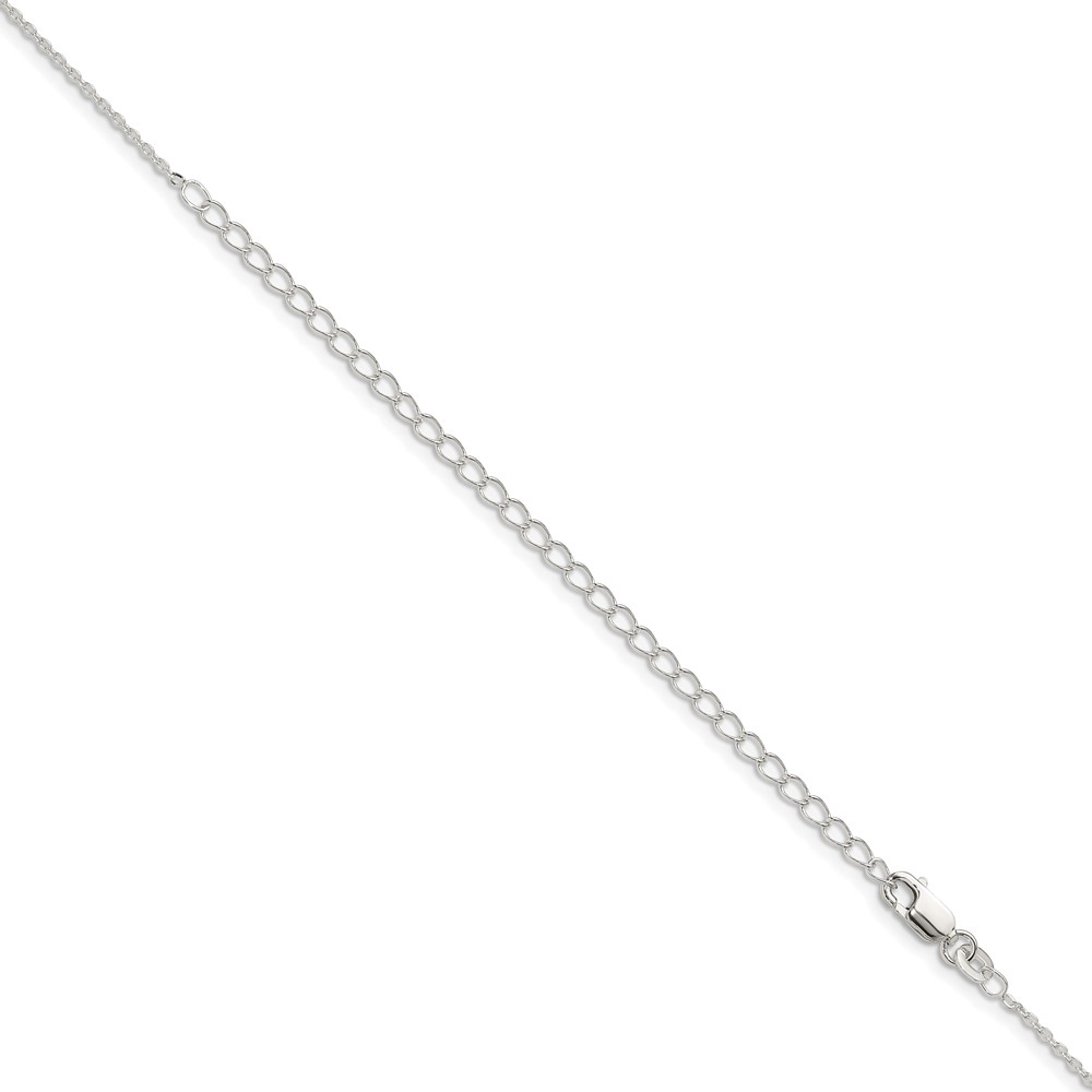 Sterling Silver 1mm Flat Link Cable Chain w/4in ext. (QPE77E-22)