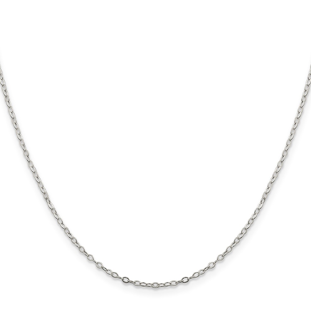 Sterling Silver 1.5mm Flat Open Oval Cable Chain (QPE79-18)