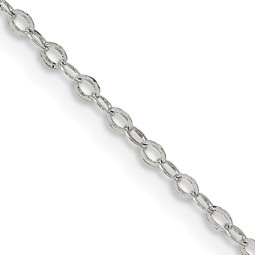 Sterling Silver 1.5mm Flat Open Oval Cable Chain (QPE79-16)