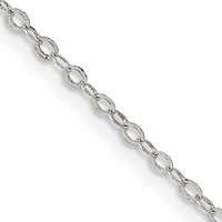 Sterling Silver 1.5mm Flat Open Oval Cable Chain view 1