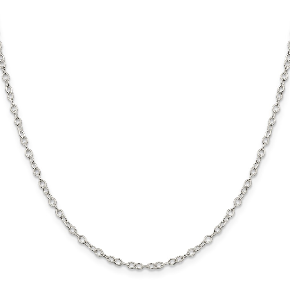 Sterling Silver 2.5mm Flat Open Oval Cable Chain (QPE80-16)