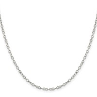 Sterling Silver 2.5mm Flat Open Oval Cable Chain view 2