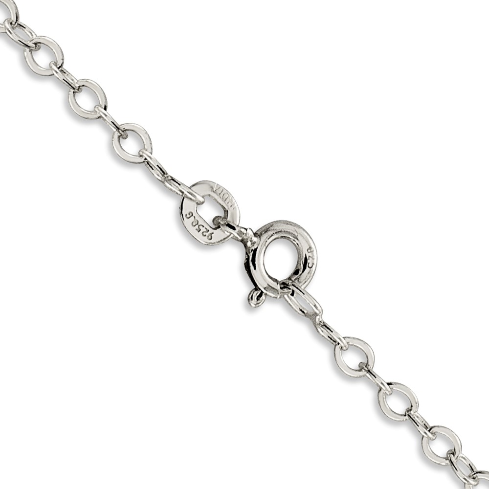Sterling Silver 2.5mm Flat Open Oval Cable Chain (QPE80-16)