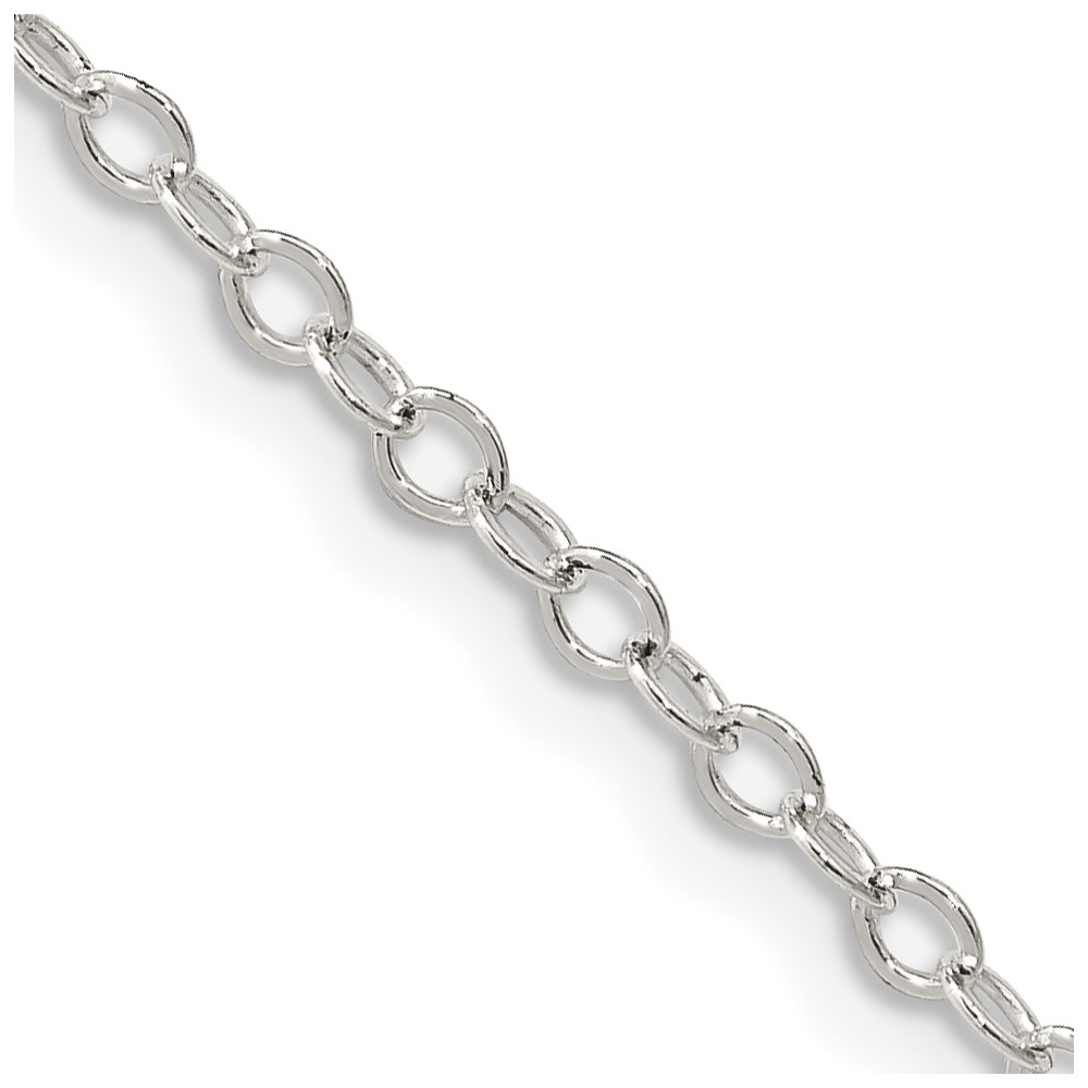 Sterling Silver 2.5mm Flat Open Oval Cable Chain (QPE80-16)