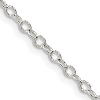 Sterling Silver 2.5mm Flat Open Oval Cable Chain view 1