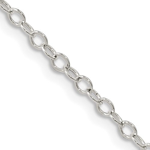 Sterling Silver 2.5mm Flat Open Oval Cable Chain