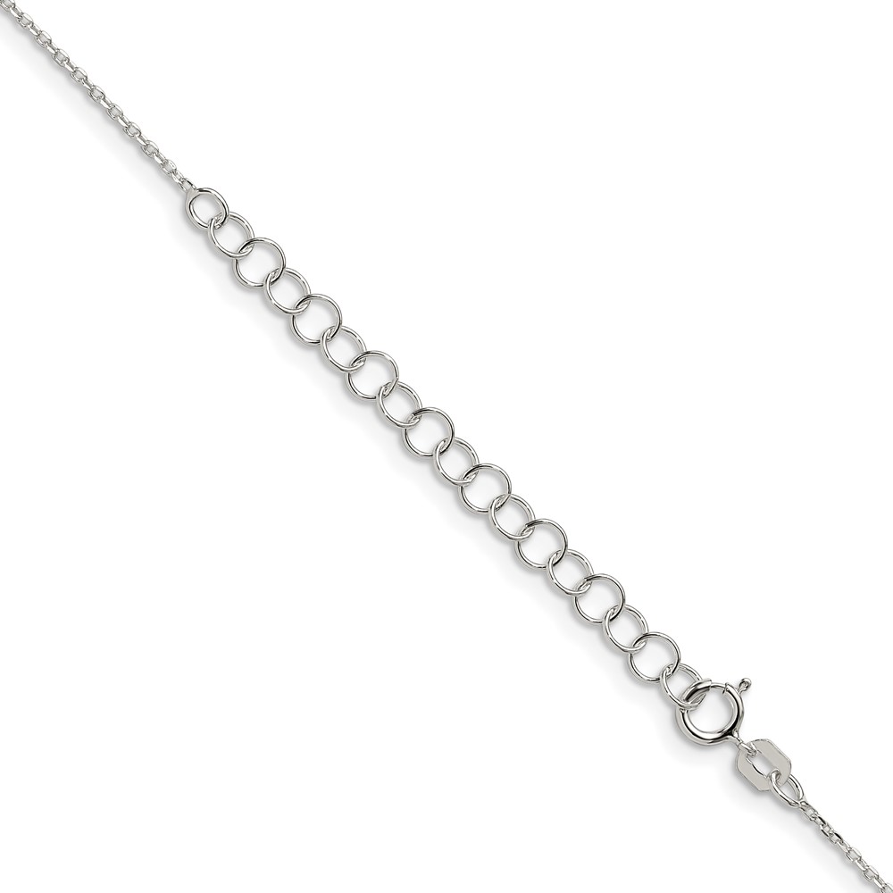 Sterling Silver .95mm Diamond-cut Forzantine Cable Chain w/2in ext. (QPE81E-18)
