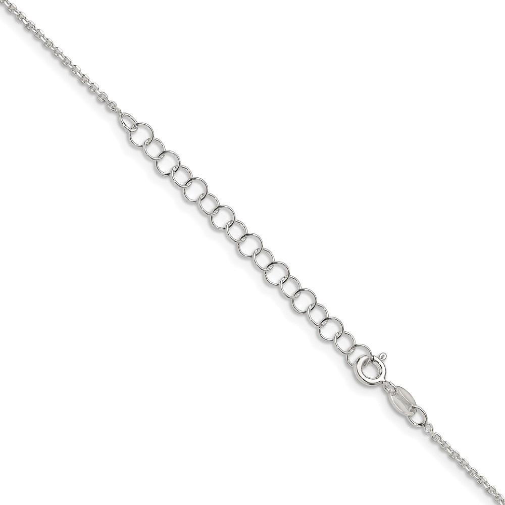 Sterling Silver 1.4mm Diamond-cut Forzantine Cable Chain w/2in ext. (QPE82E-18)