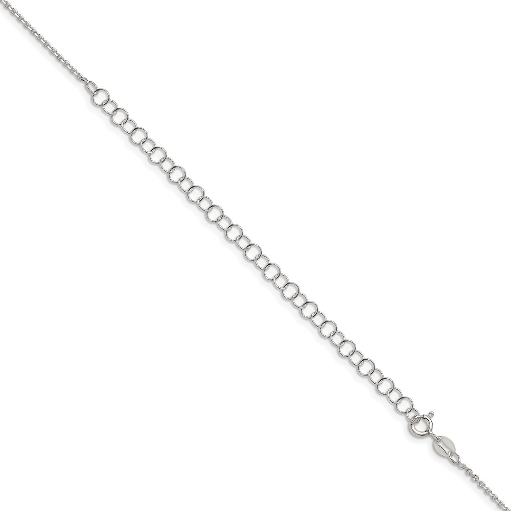 Sterling Silver 1.4mm Diamond-cut Forzantine Cable Chain w/4in ext. (QPE82E-22)