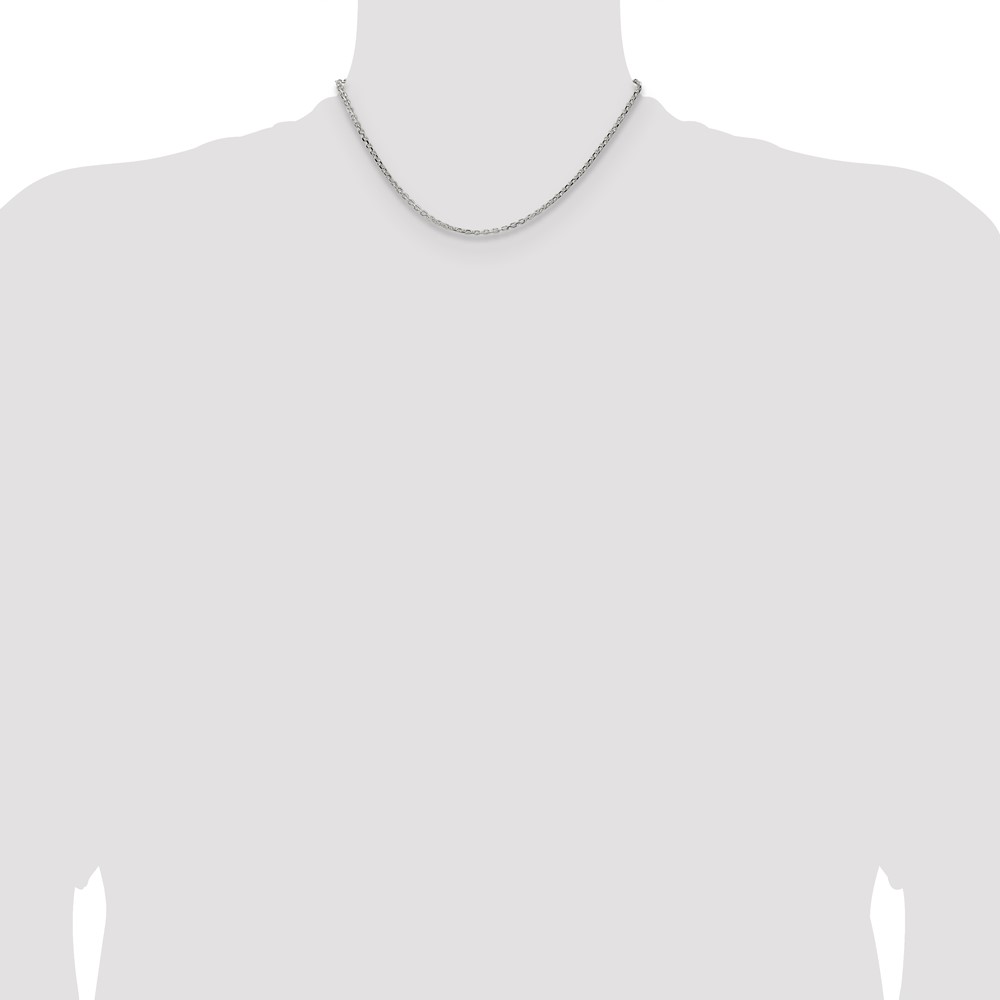 Sterling Silver 2.1mm Diamond-cut Forzantine Cable Chain (QPE89-16)