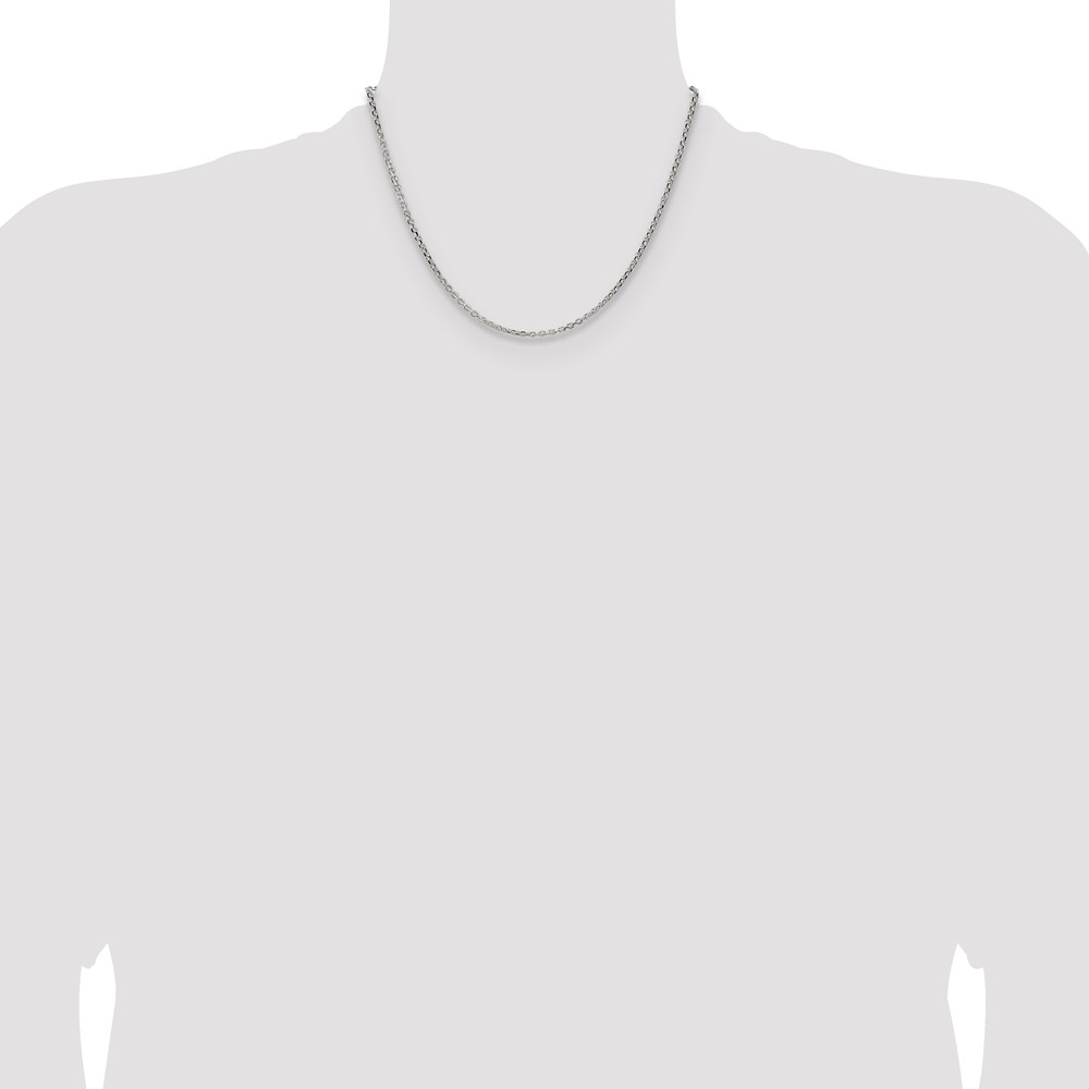 Sterling Silver 2.1mm Diamond-cut Forzantine Cable Chain (QPE89-18)