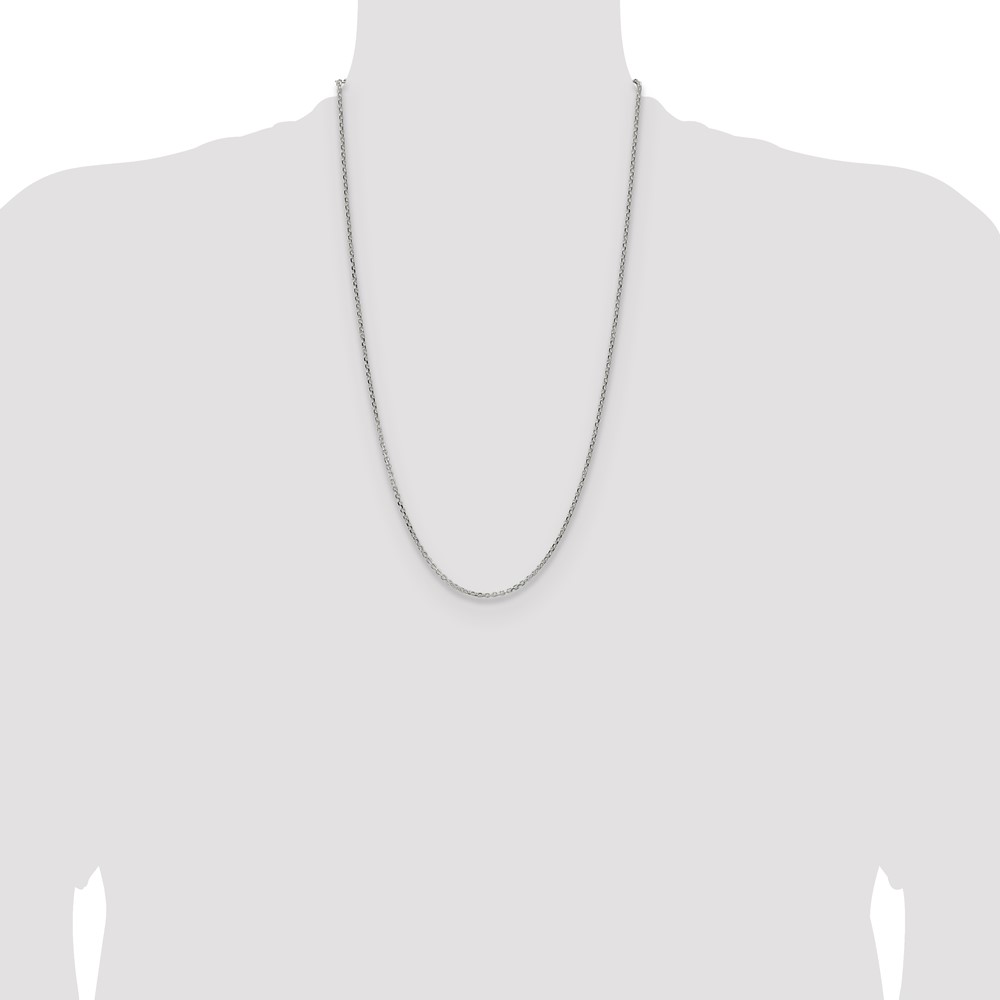 Sterling Silver 2.1mm Diamond-cut Forzantine Cable Chain (QPE89-26)