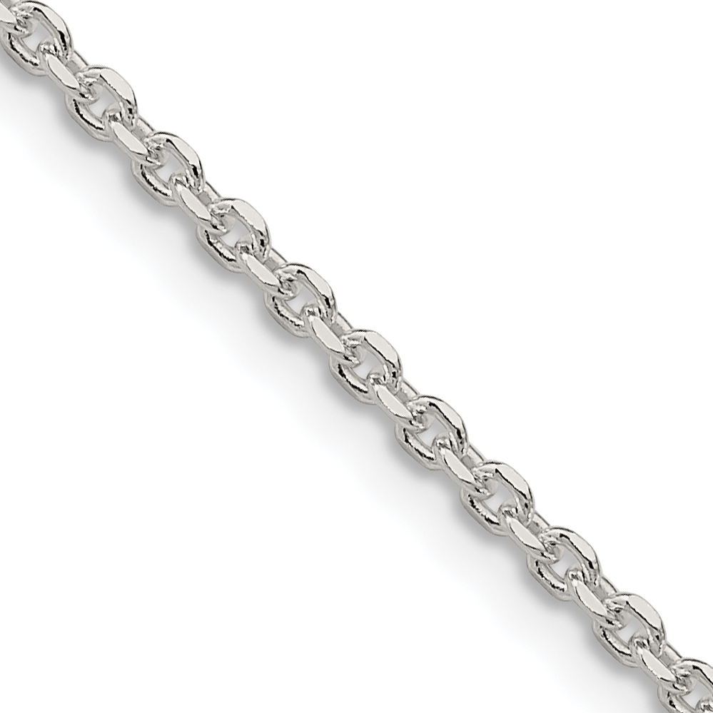 Sterling Silver 2.1mm Diamond-cut Forzantine Cable Chain (QPE89-16)