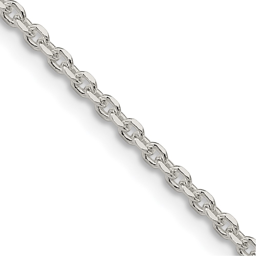 Sterling Silver 2.1mm Diamond-cut Forzantine Cable Chain (QPE89-16)