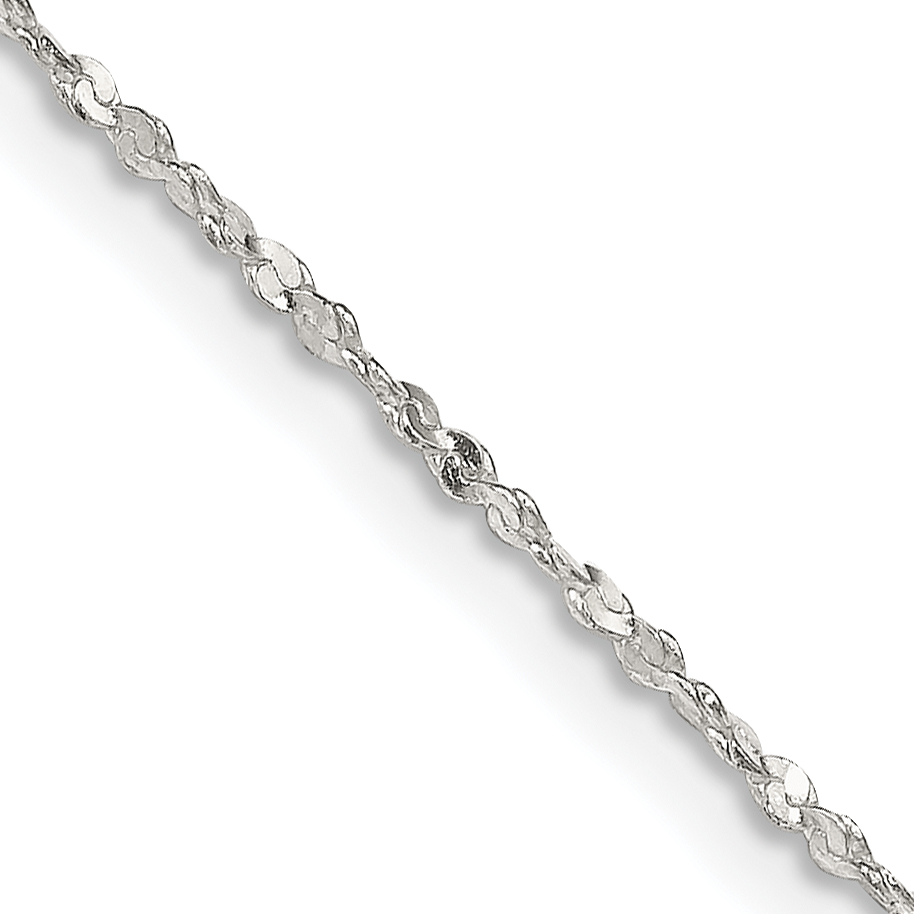 Sterling Silver 1.4mm Twisted Serpentine Chain (QPEN6-20)
