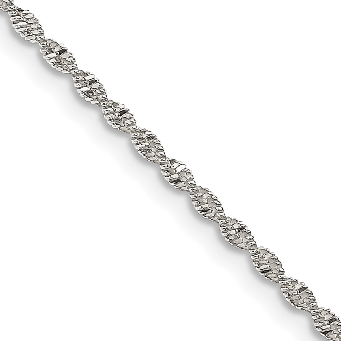 Sterling Silver 1.65mm Twisted Herringbone Chain (QPH5-16)