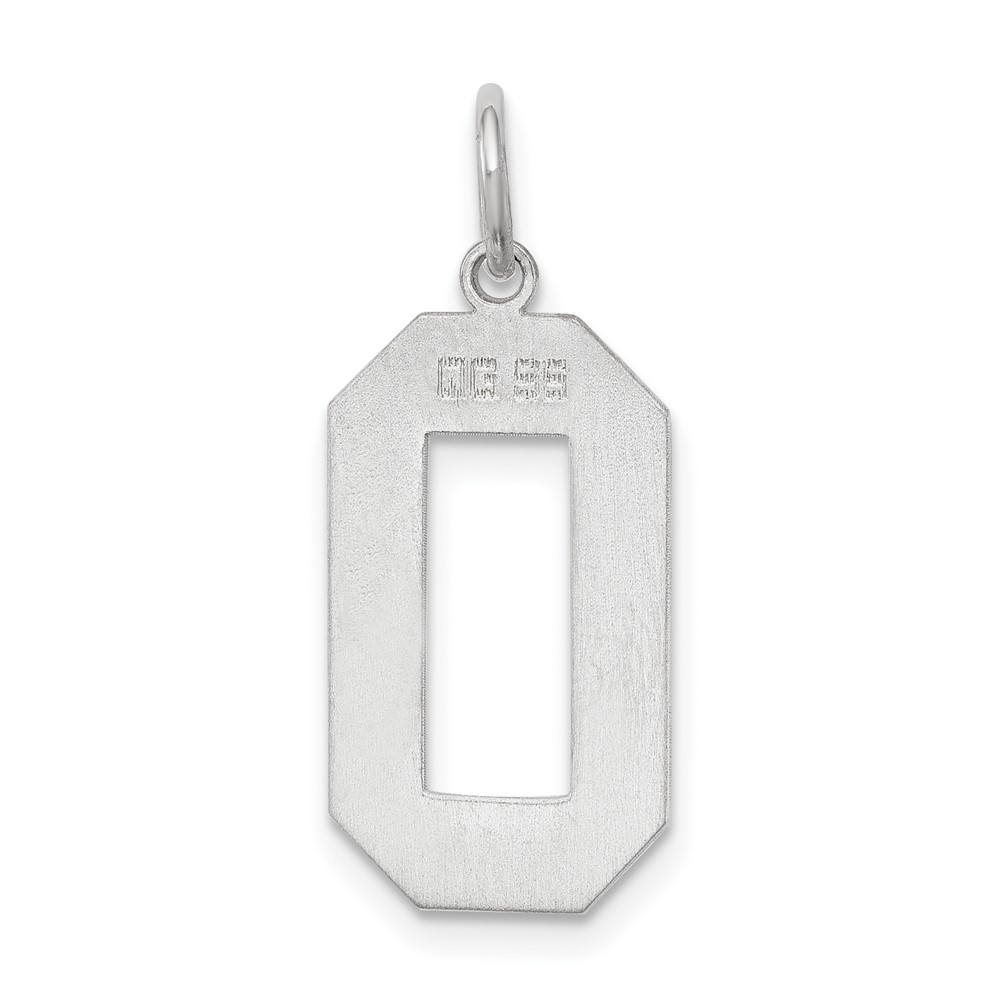 Sterling Silver/Rhodium-plated Polished Number 0 Charm (QPL00)