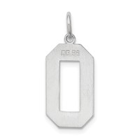 Sterling Silver Rhodium-plated Polished Number 0 Charm view 4